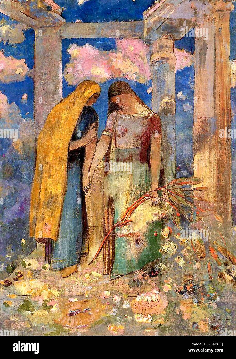 Œuvres d'art d'Odilon Redon - conversation mystique Banque D'Images