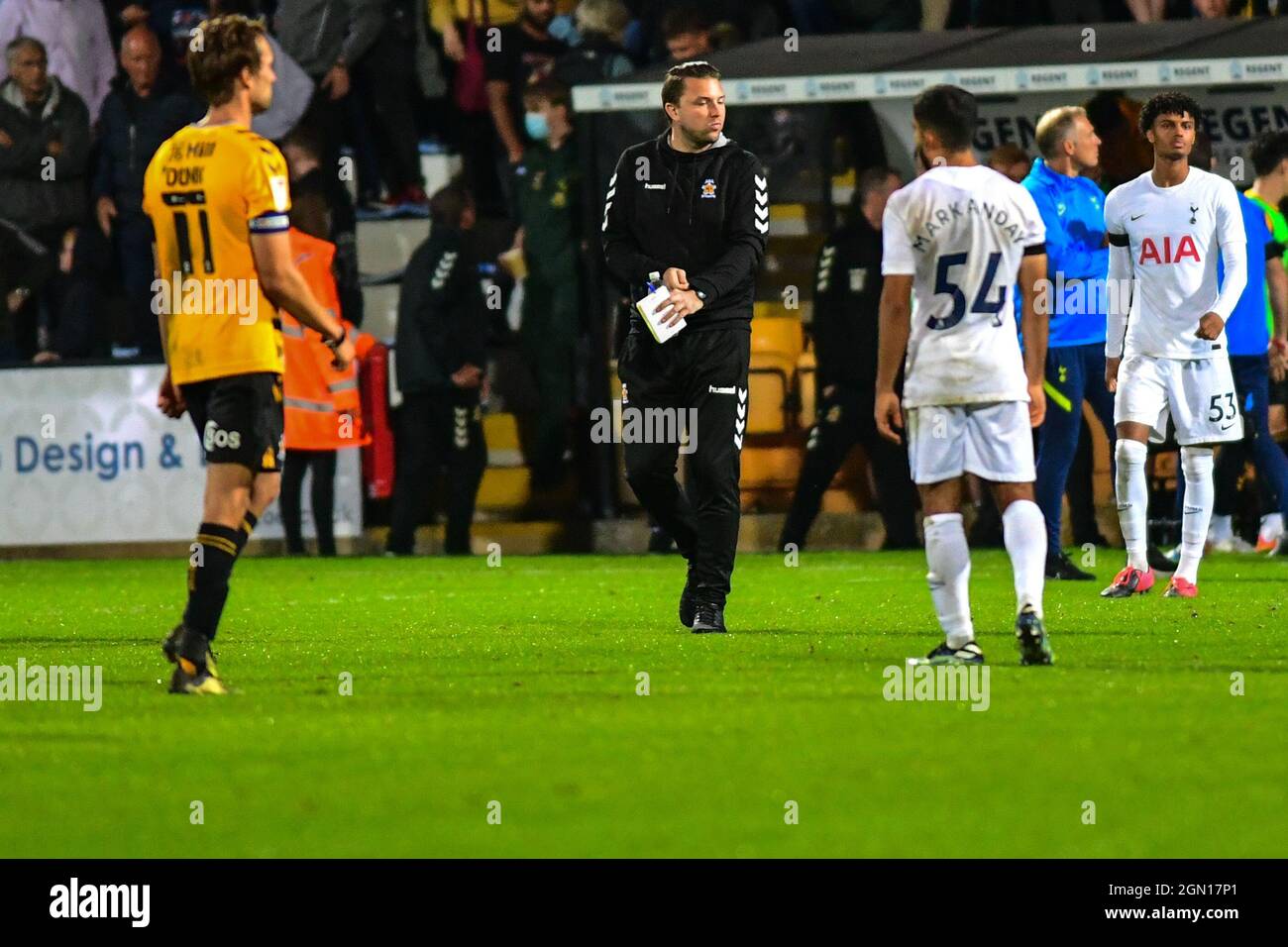 Mark bonner (directeur de cambridge united) pendant le Papa Johns League Trophy Cambridge United contre Tottenham U21 au stade Abbey, en Angleterre Banque D'Images