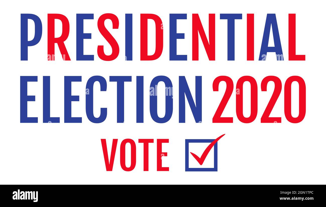 Bannière vectorielle pour l'élection présidentielle de 2020 aux États-Unis. Affiche vectorielle avec typographie pour l'élection du président. Vote 2020. Illustration de Vecteur