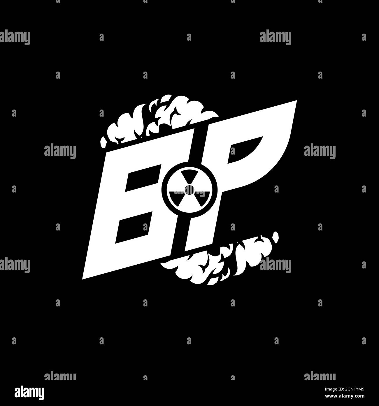 BP Monogramme eSport initial avec vecteur de modèle de forme et de style de fumée Illustration de Vecteur