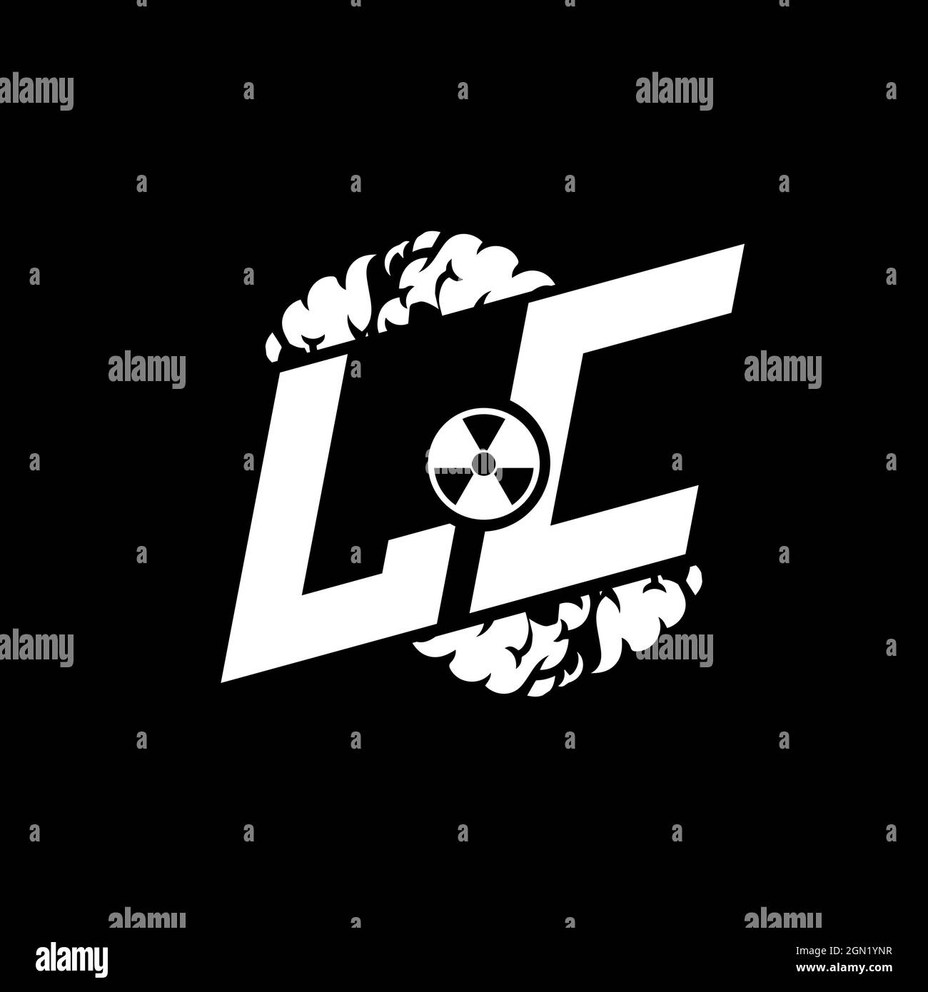 Monogramme initial de LC eSport avec vecteur de modèle de forme et de style de fumée Illustration de Vecteur