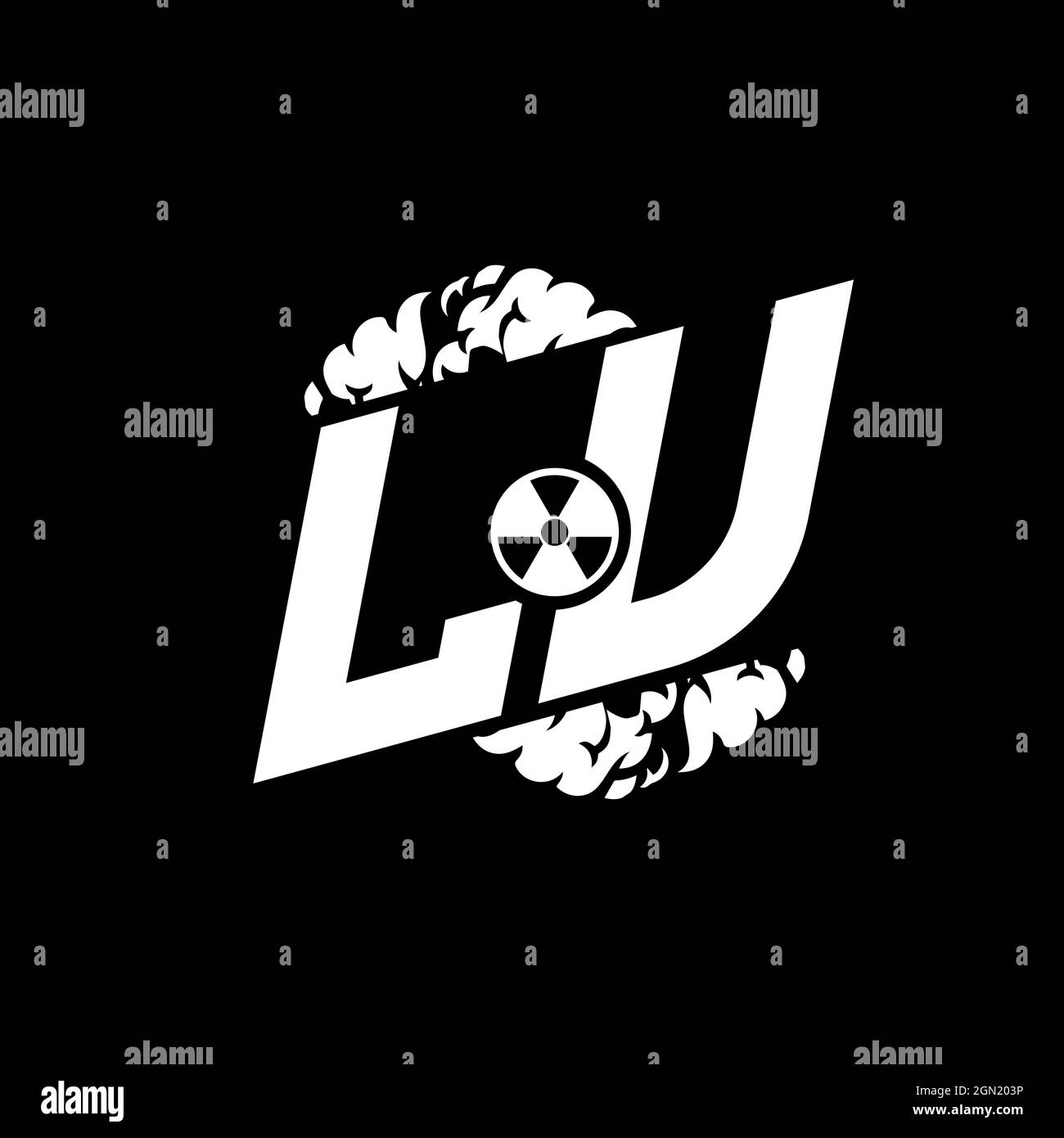 Lu Monogramme eSport initial avec vecteur de modèle de forme et de style de fumée Illustration de Vecteur