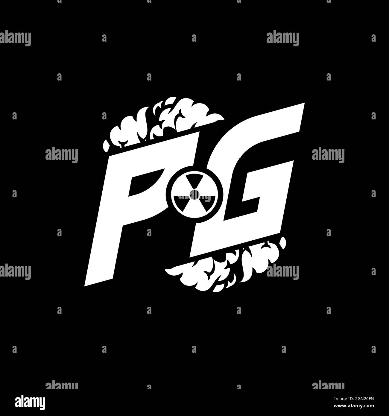 PG Monogramme eSport initial avec vecteur de modèle de forme et de style de fumée Illustration de Vecteur