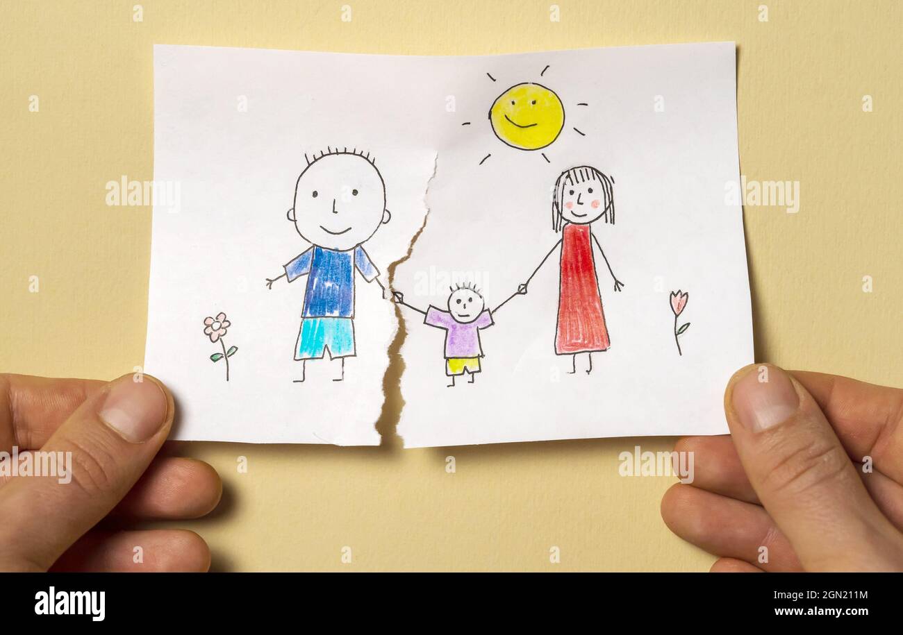 Divorce, difficultés de relation, problèmes d'enfant. Banque D'Images