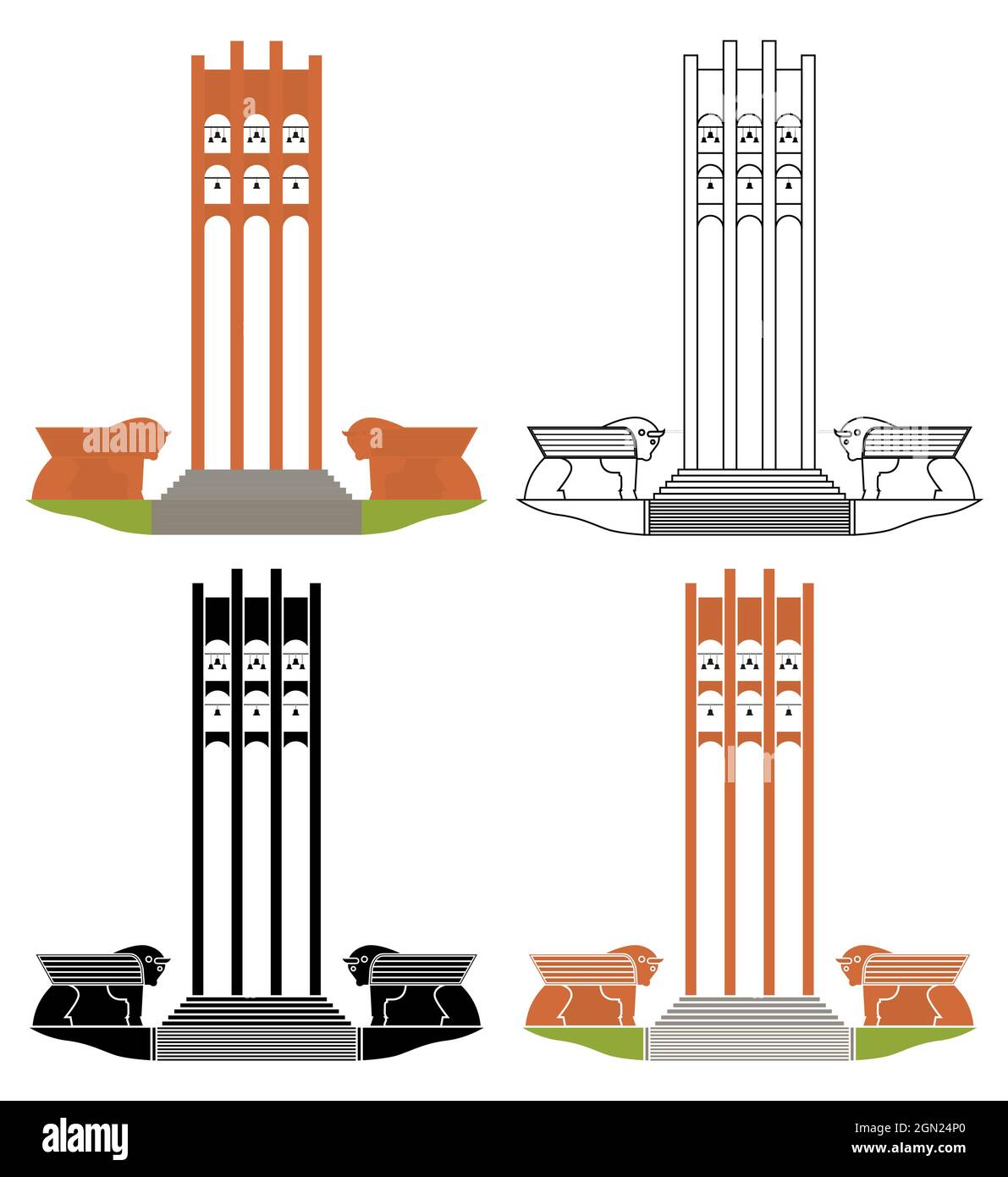 Bataille du Mémorial de Sardarapas en Arménie Illustration de Vecteur