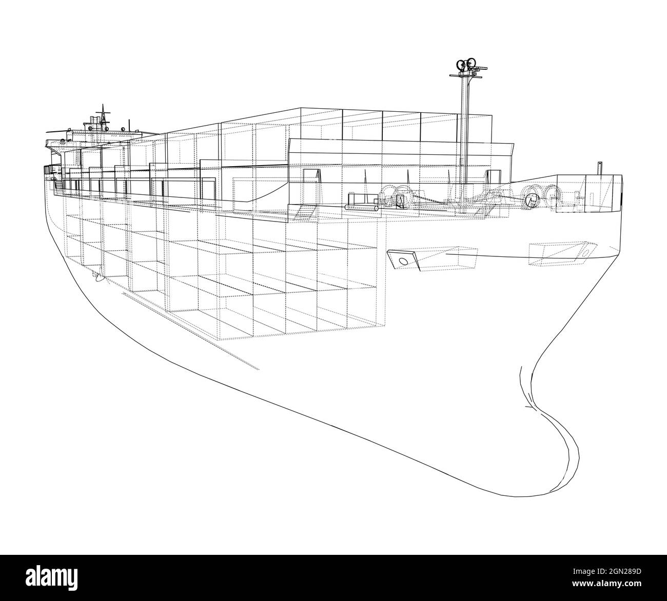 D'un cargo avec des conteneurs. Vector Illustration de Vecteur