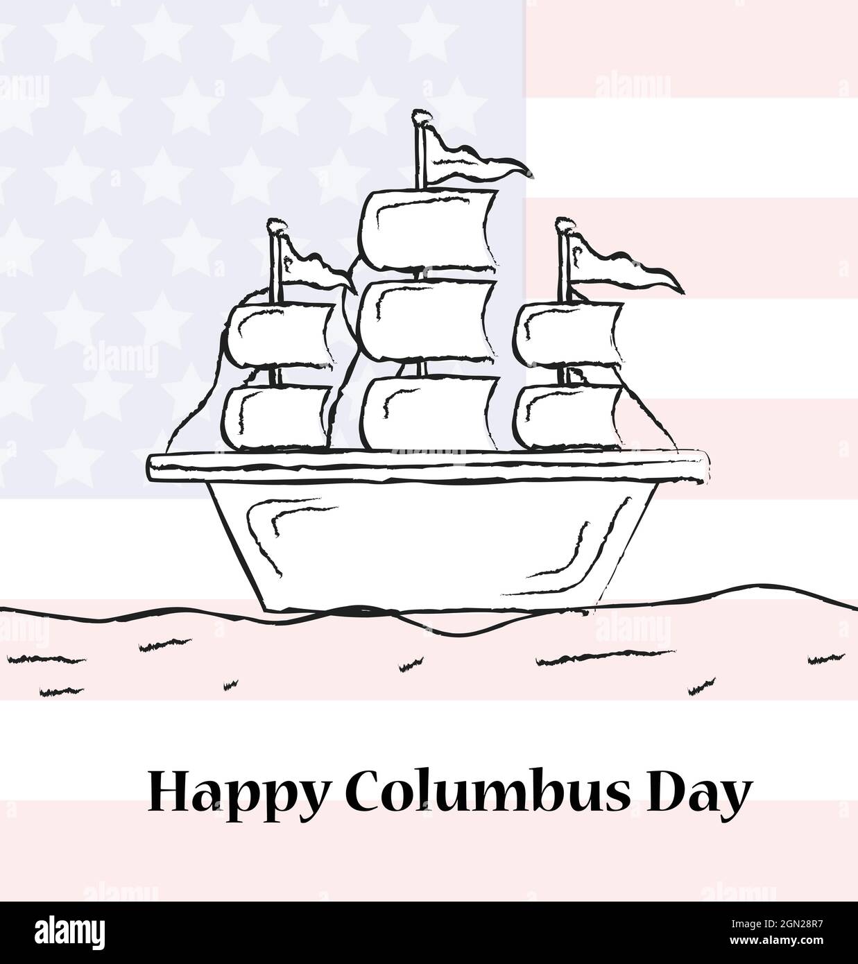Jour de Christophe Colomb Illustration de Vecteur