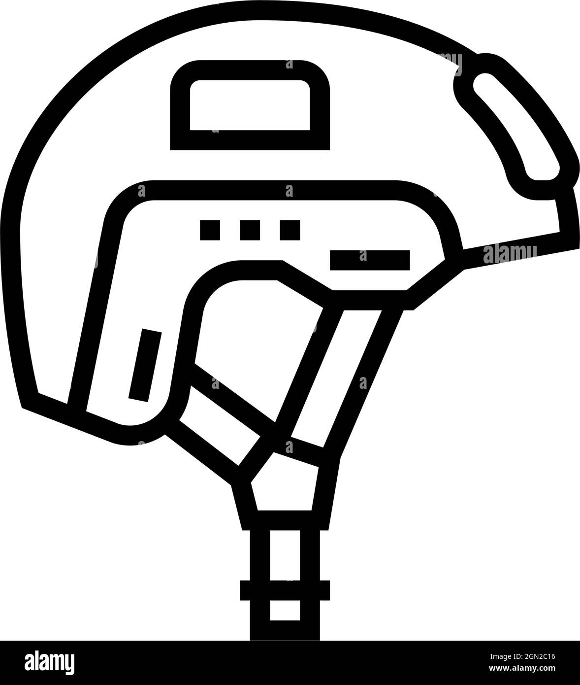 illustration vectorielle de l'icône de la ligne de soldat du casque Illustration de Vecteur