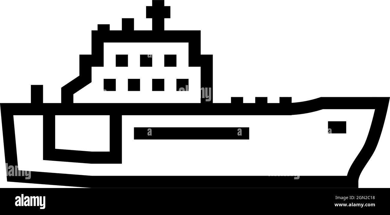 illustration vectorielle de l'icône de la ligne de bateau bleu marine Illustration de Vecteur