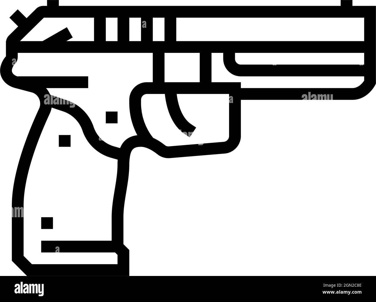 illustration vectorielle de l'icône de ligne d'arme à feu Illustration de Vecteur