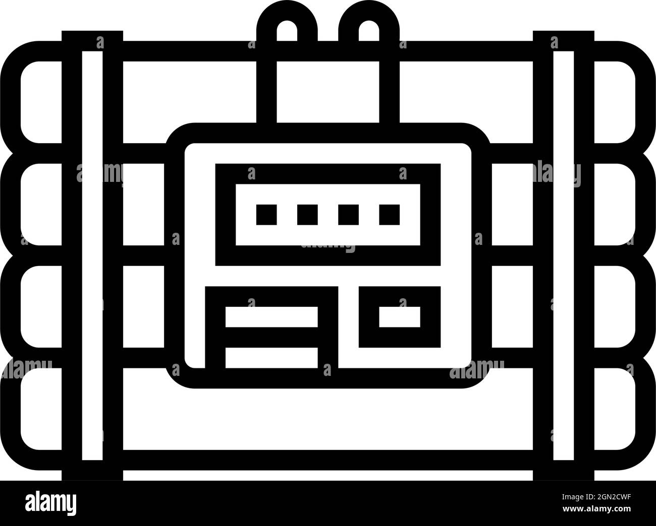 illustration vectorielle de l'icône de ligne de danger de bombe Illustration de Vecteur