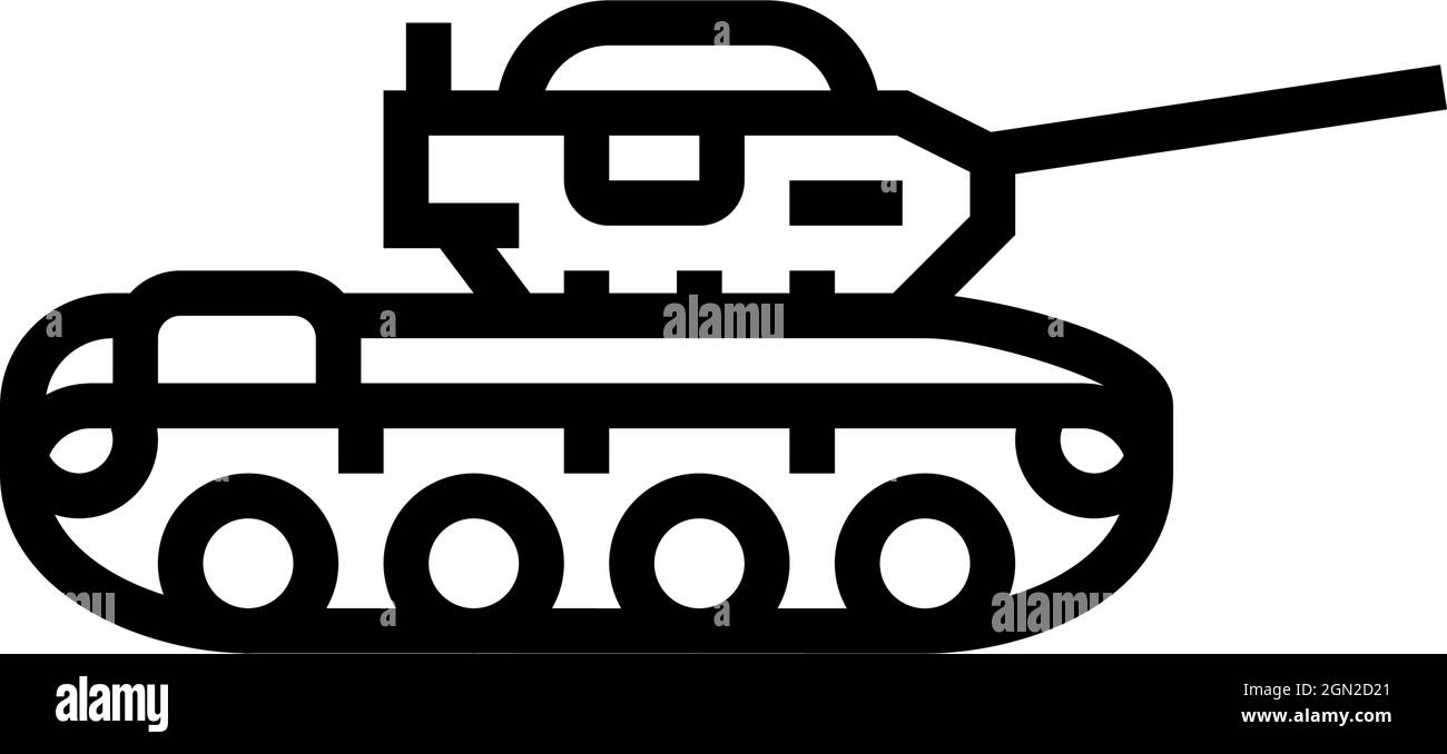 illustration vectorielle de l'icône de la ligne de la machine du réservoir Illustration de Vecteur