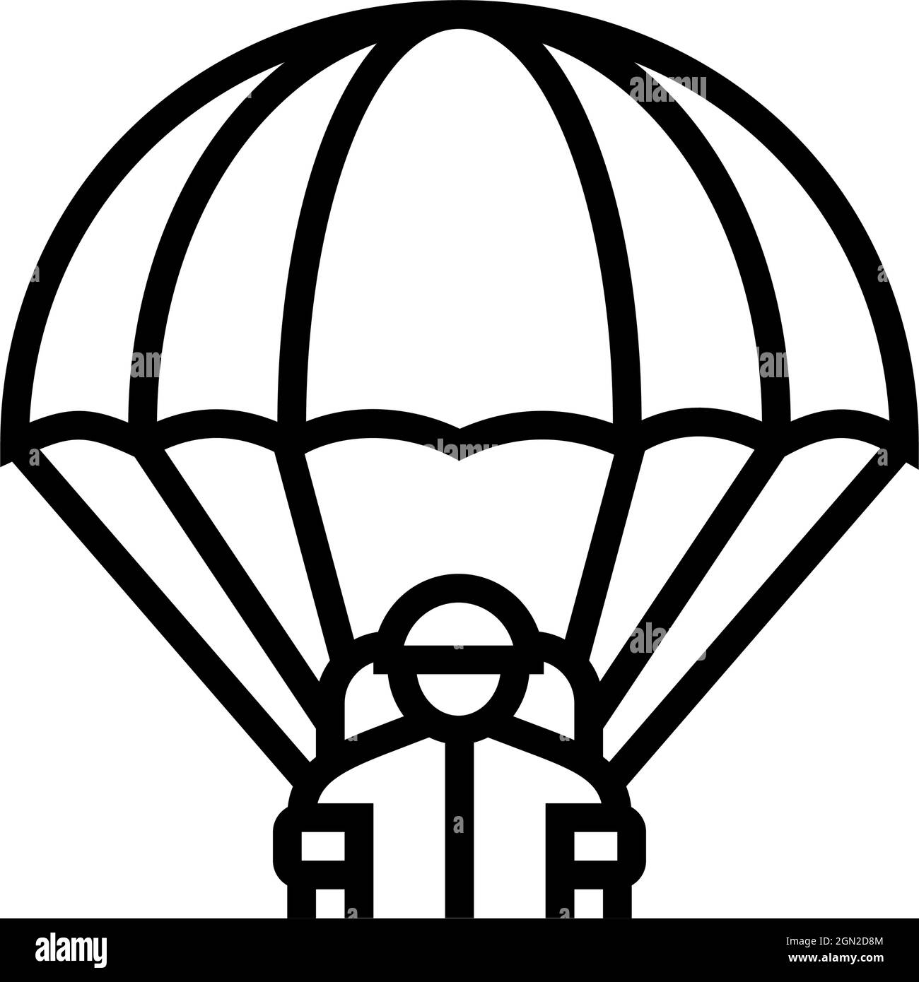 illustration vectorielle d'icône de ligne de soldat de parachute Illustration de Vecteur