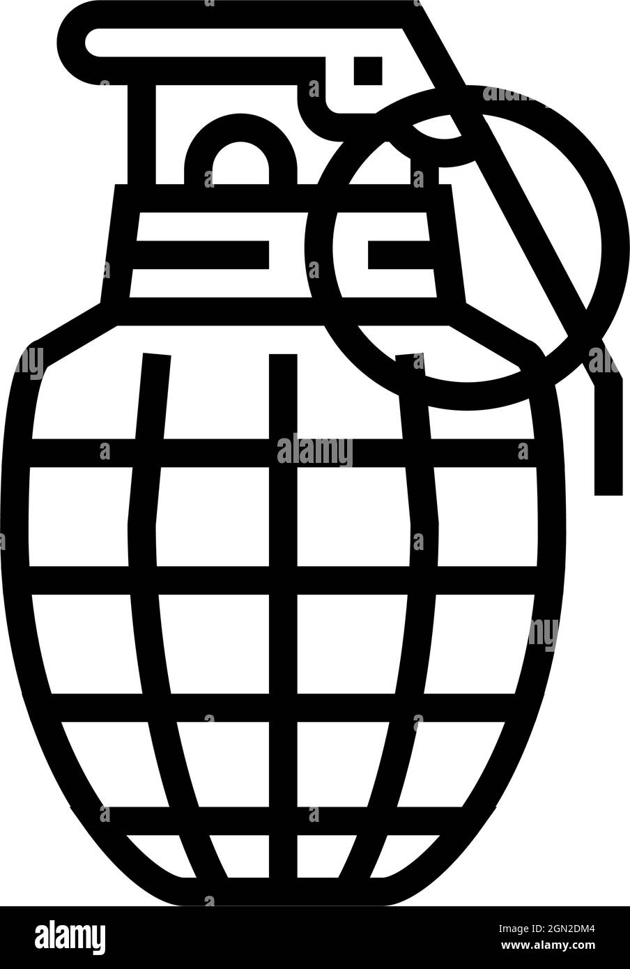 illustration vectorielle d'icône de ligne d'arme de guerre de grenade Illustration de Vecteur