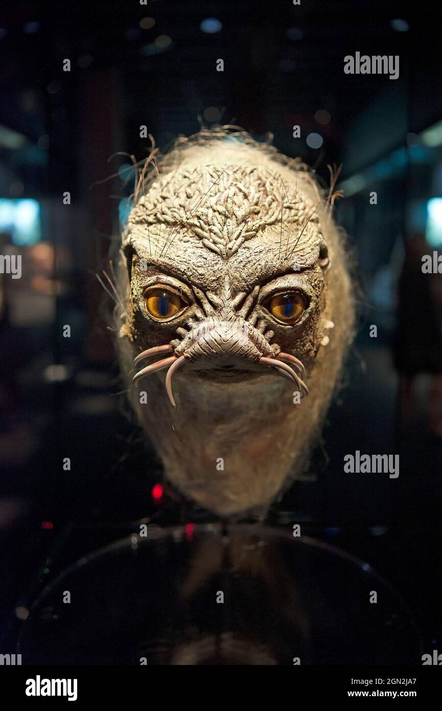 Prop de personnage de film créé par la boutique de créature Jim Henson exposée au musée Academy of Motion Pictures, Los Angeles, Californie Banque D'Images