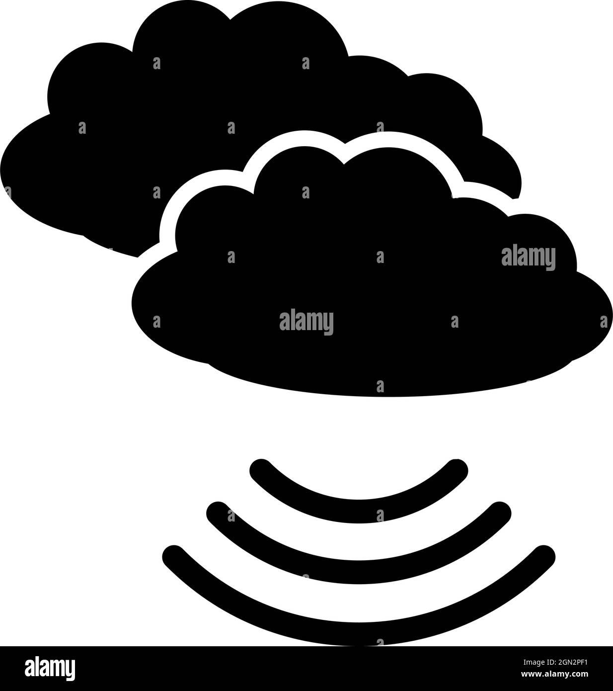 Icône Music Cloud. Motif pochoir noir. Illustration vectorielle. Illustration de Vecteur