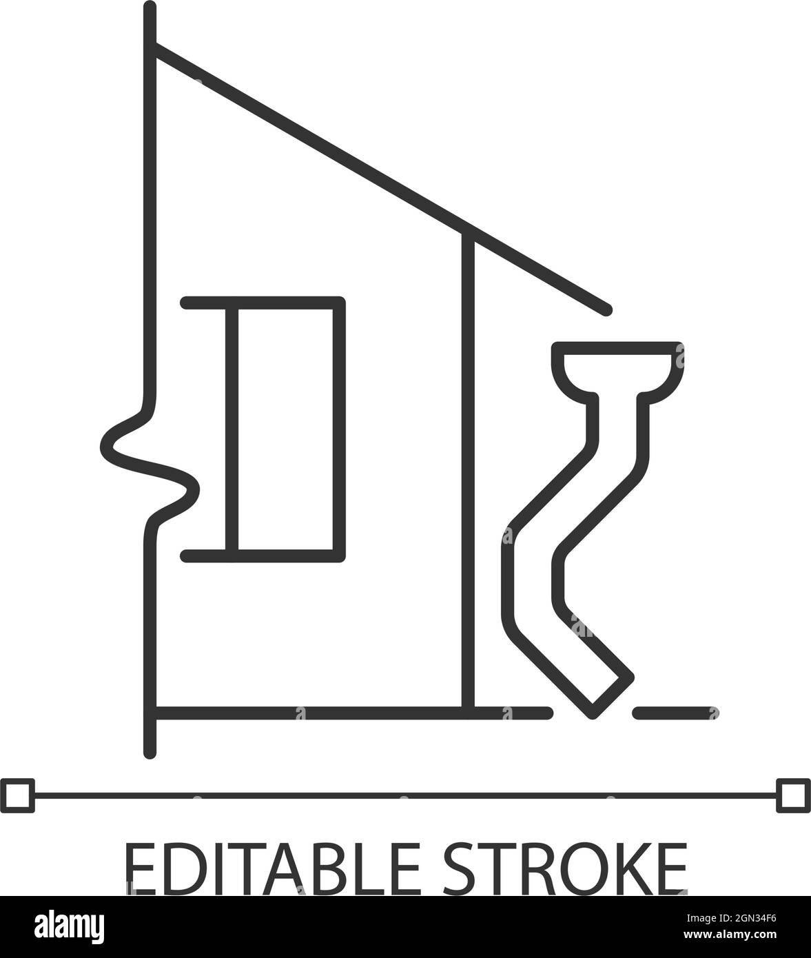 Icône linéaire de drains de toit Illustration de Vecteur