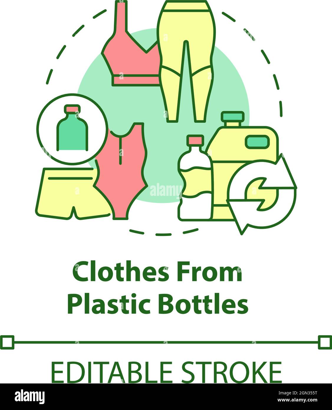 Vêtements en bouteilles en plastique icône concept Illustration de Vecteur