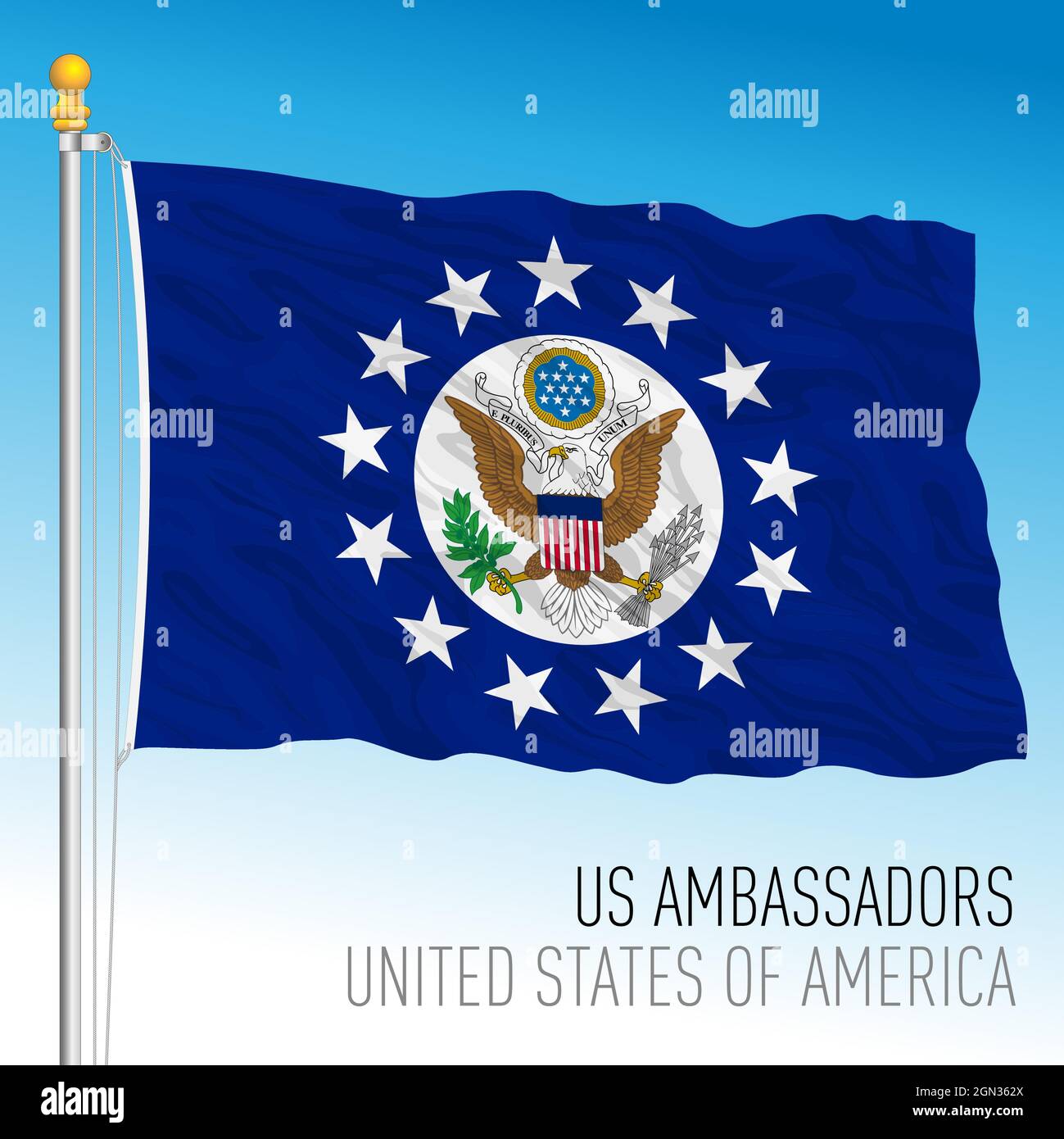 DRAPEAU DES Ambassadeurs DES ÉTATS-UNIS, Etats-Unis d'Amérique, illustration vectorielle Illustration de Vecteur