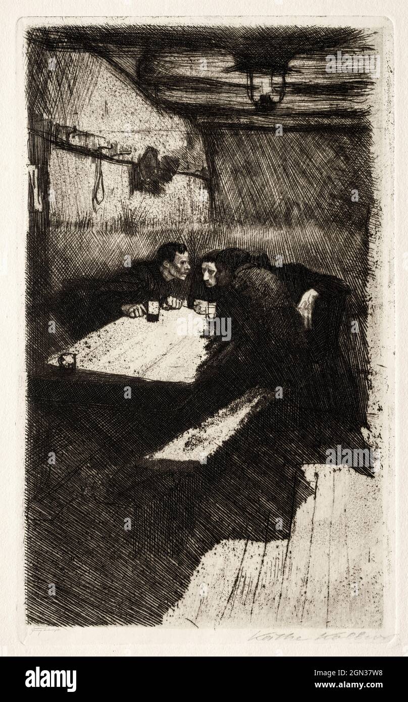 Käthe Kollwitz, conspiration, gravure, 1895 Banque D'Images
