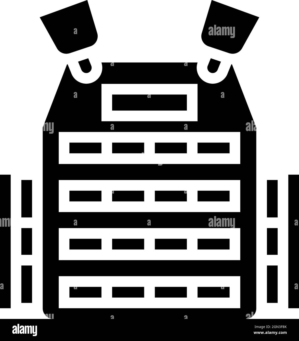 illustration vectorielle d'icône de glyphe d'armure de corps Illustration de Vecteur