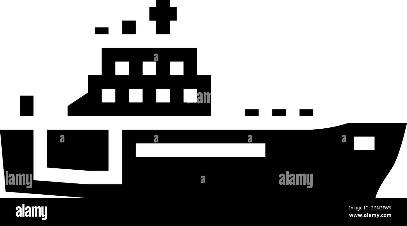 illustration vectorielle d'icône de glyphe de bateau bleu marine Illustration de Vecteur