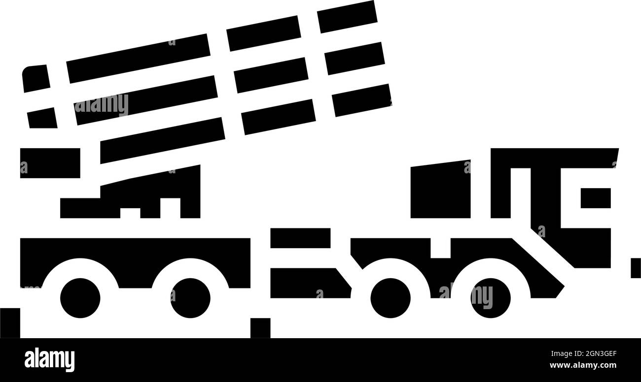 illustration du vecteur d'icône de glyphe de la machine de défense aérienne Illustration de Vecteur