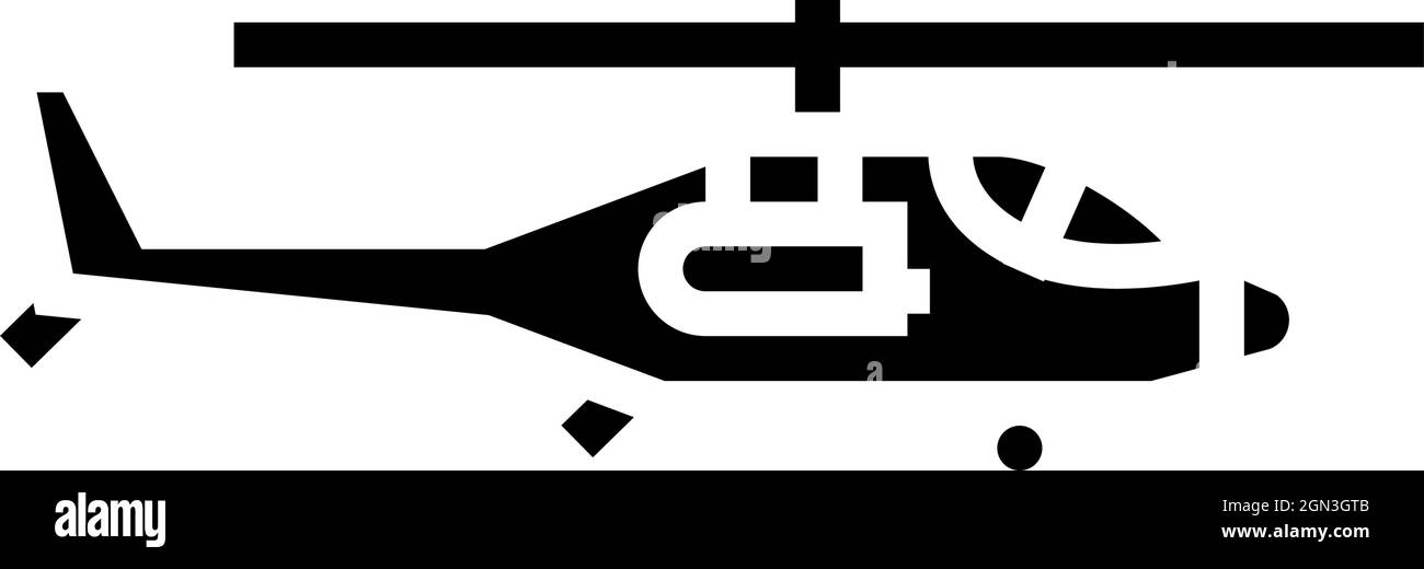 illustration du vecteur d'icône de glyphe de la machine militaire aérienne de l'hélicoptère Illustration de Vecteur
