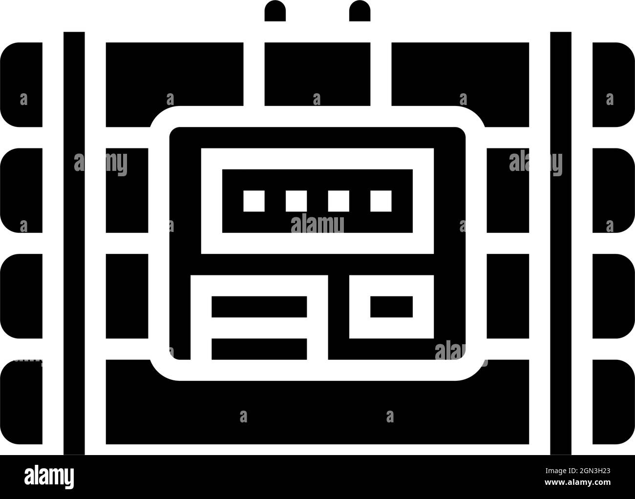 illustration vectorielle d'icône de glyphe de danger de bombe Illustration de Vecteur