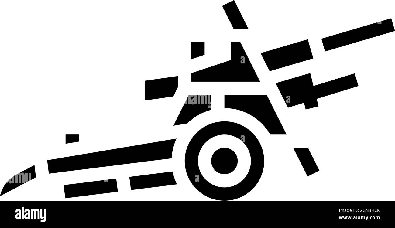 illustration vectorielle d'icône de glyphe d'arme de guerre d'artillerie Illustration de Vecteur