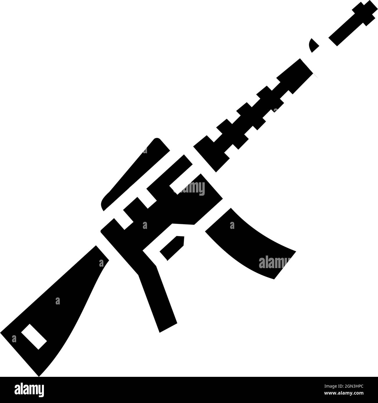 illustration vectorielle d'icône de glyphe d'arme de fusil Illustration de Vecteur