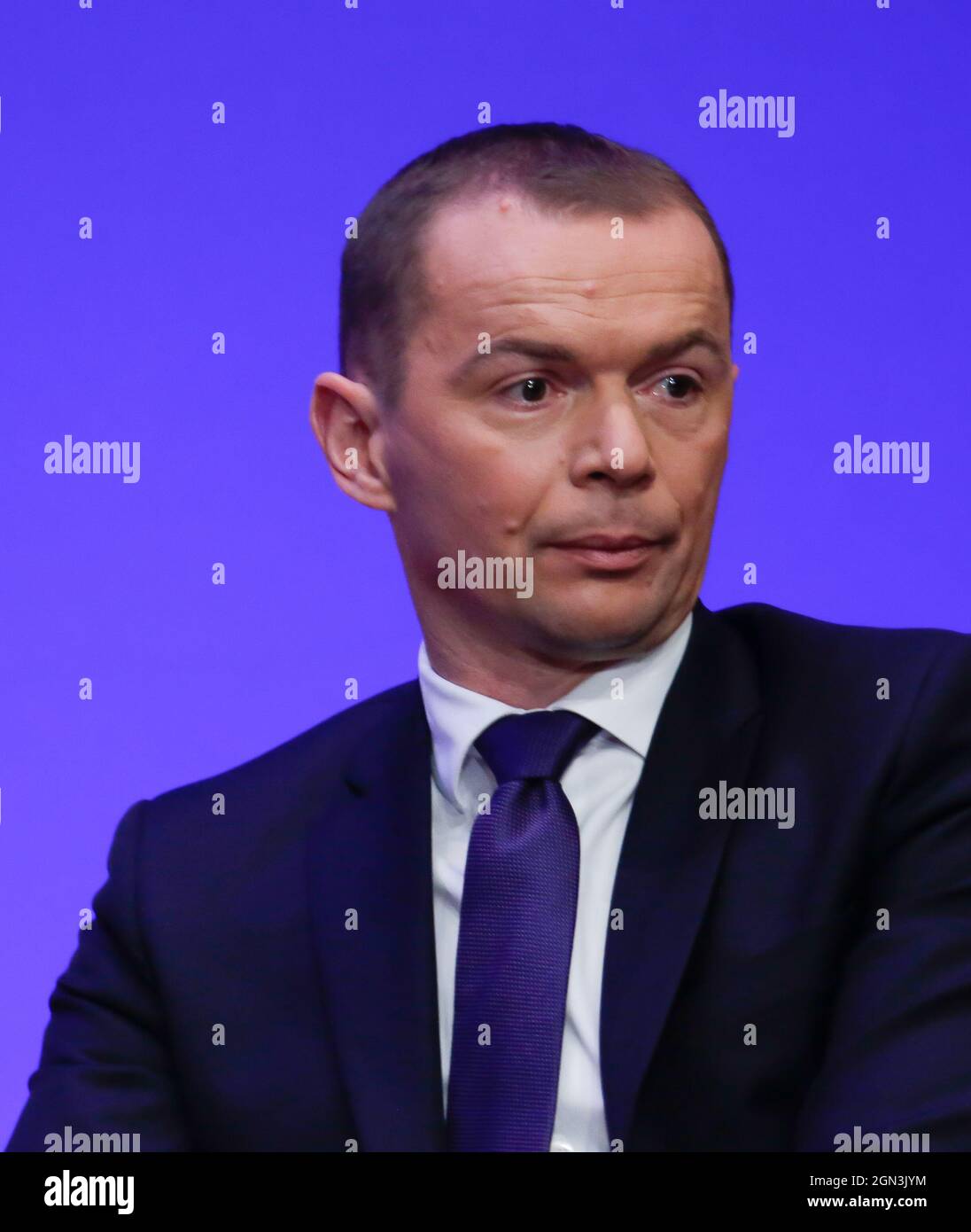 Olivier Dussopt Ministre des comptes publics lors de la présentation du projet de loi de finances PLF 2022 (projet de loi de finances) au Ministère de l'économie et des finances à Bercy, Paris, France, le 22 septembre 2021. Photo de Jean-Bernard Vernier/JBV News/ABACAPRESS.COM Banque D'Images