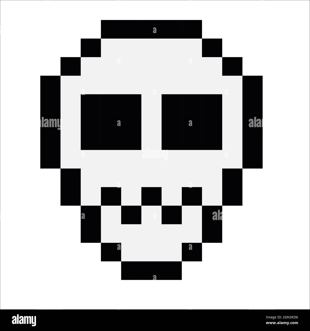 Pixel Art Tete De Mort Facile Crâne Pixel Art isolé sur fond blanc. Icône de bit. Illustration de la  conception de pixels. Illustration pixel Photo Stock - Alamy