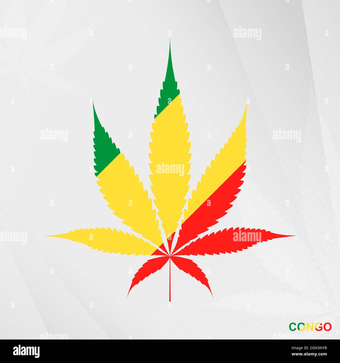 Drapeau du Congo en forme de feuille de marijuana. Le concept de légalisation le cannabis au Congo. Illustration de cannabis médical. Illustration de Vecteur