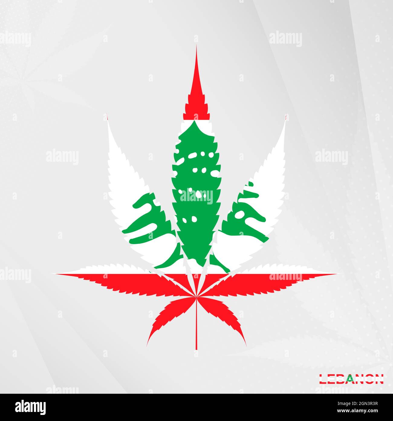 Drapeau du Liban en forme de feuille de marijuana. Le concept de légalisation le cannabis au Liban. Illustration de cannabis médical. Illustration de Vecteur