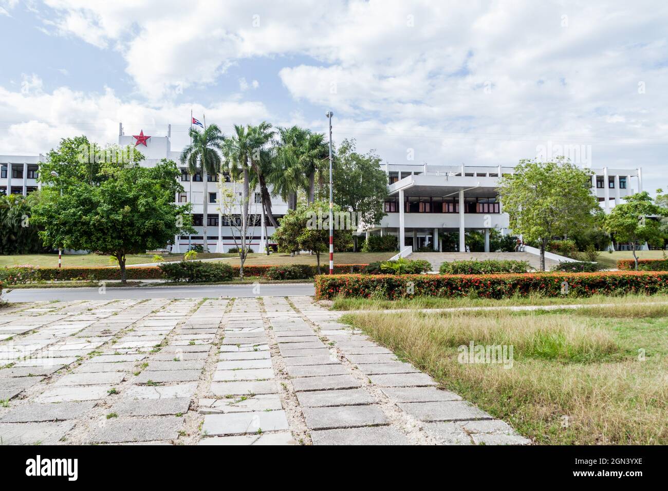 Construction du Comitee provincial du Parti communiste à Holguin, Cuba Banque D'Images