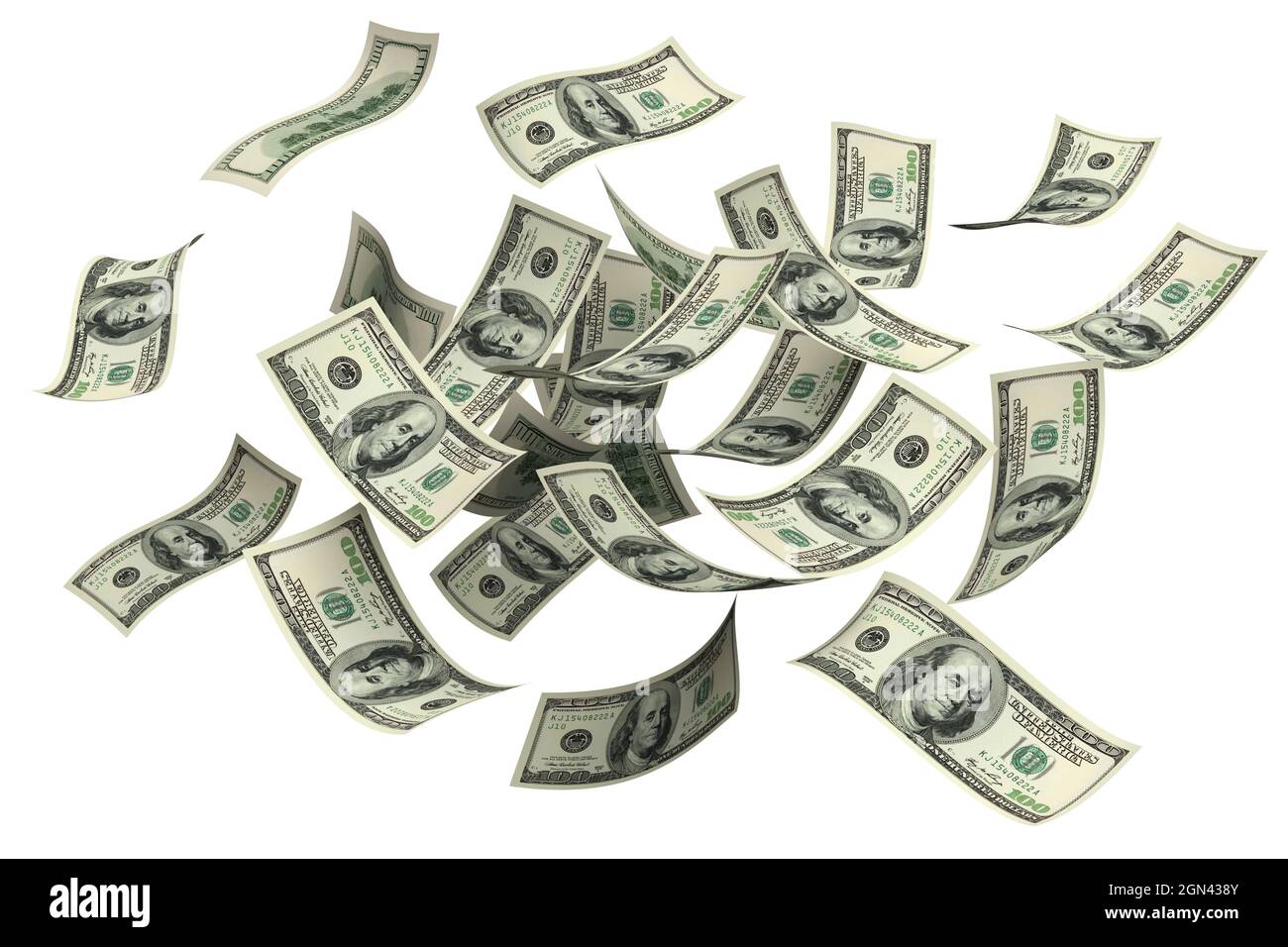 Chute d'argent sur fond blanc Banque D'Images