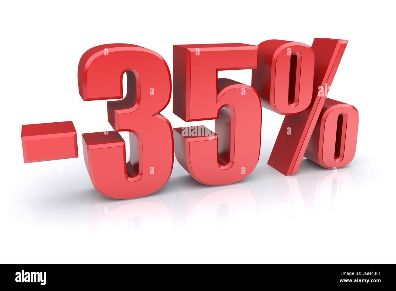 icône de remise de 35 % sur fond blanc Banque D'Images