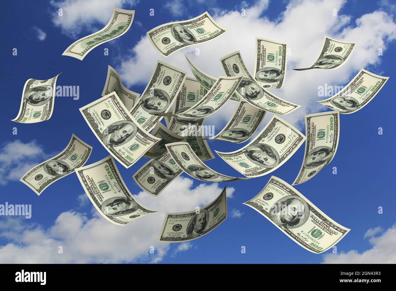 Cash falling from sky Banque de photographies et d’images à haute
