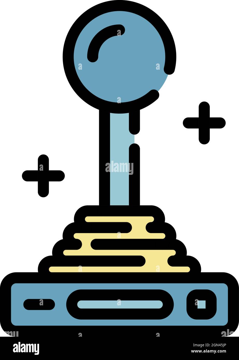 Icône du joystick de la console. Contour de la console joystick icône vecteur couleur isolée plate Illustration de Vecteur