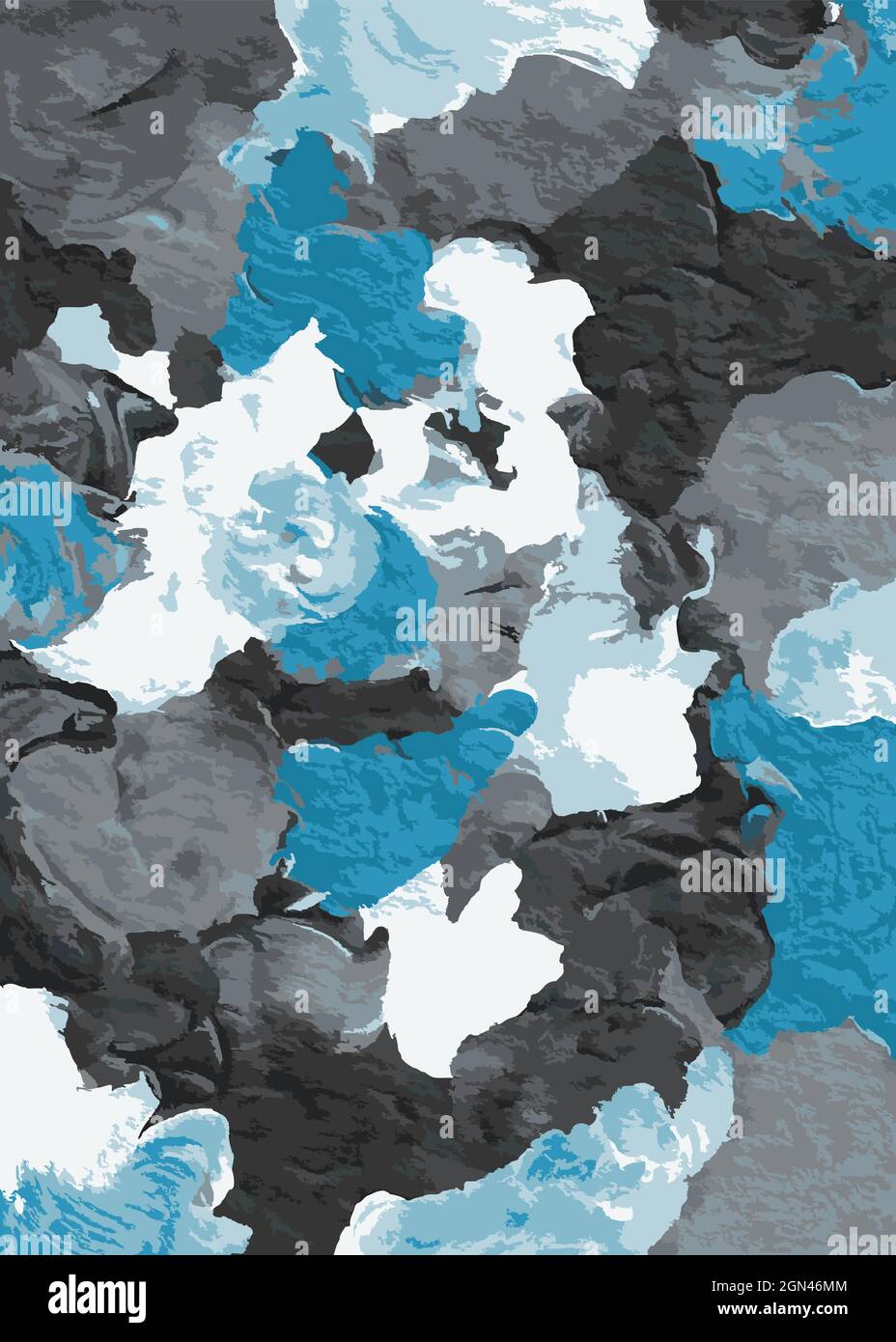 Art abstrait moderne - Illustration - style de peinture expansif - multicolore - nuages et ciel en bleu Illustration de Vecteur