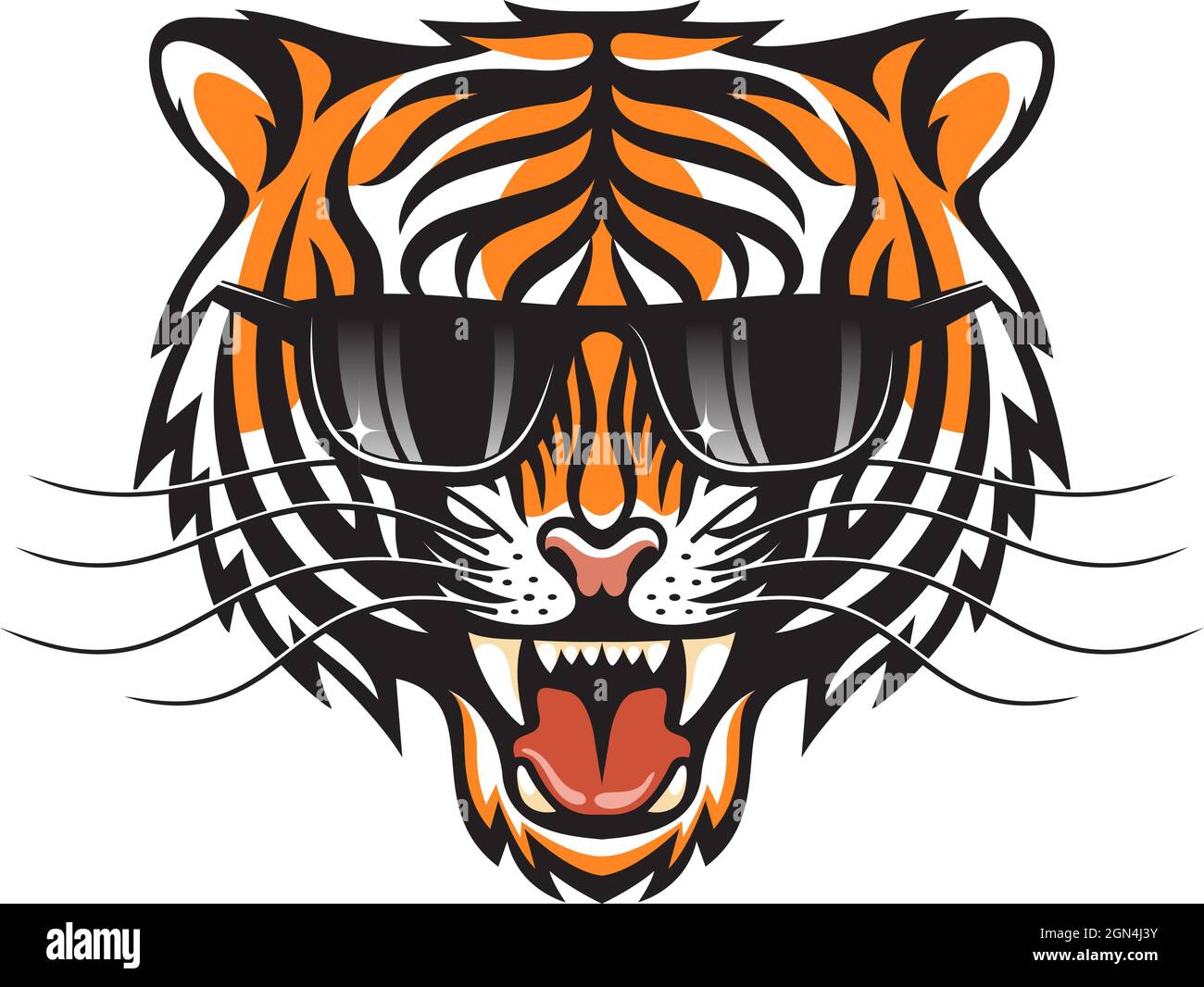 Tigre en lunettes de soleil Illustration de Vecteur