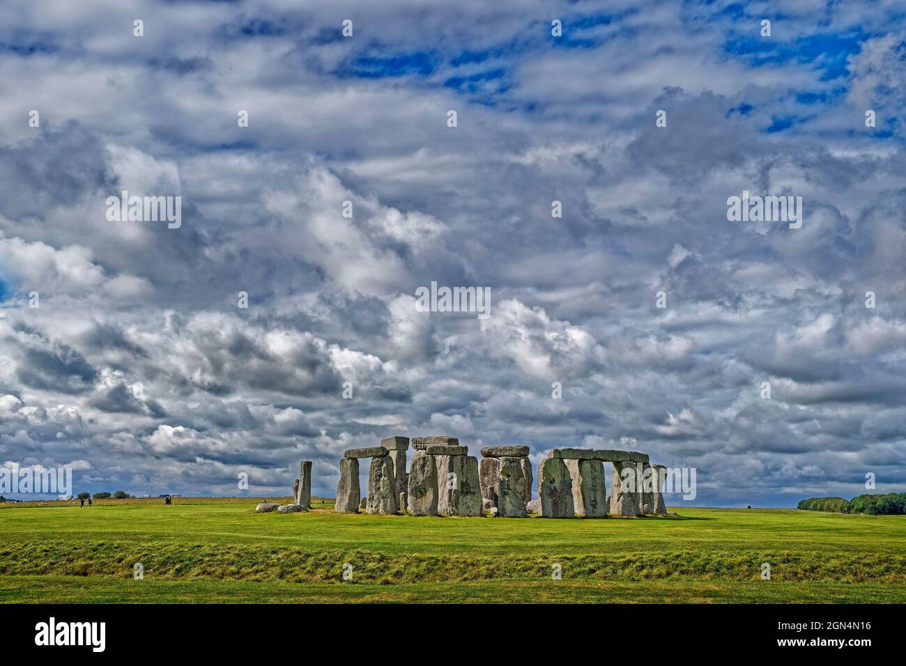 Stonehenge Stone Circle, sur la plaine de Salisbury, dans le Wiltshire, en Angleterre. Banque D'Images