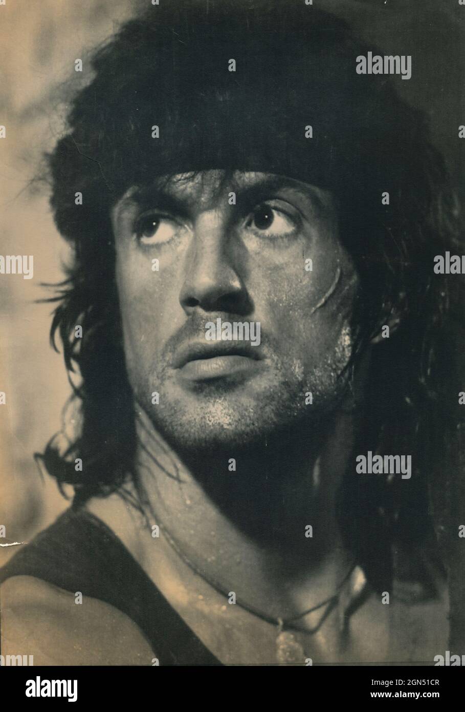 L'acteur américain Sylvester Stallone dans le film Rambo, 1989 Banque D'Images