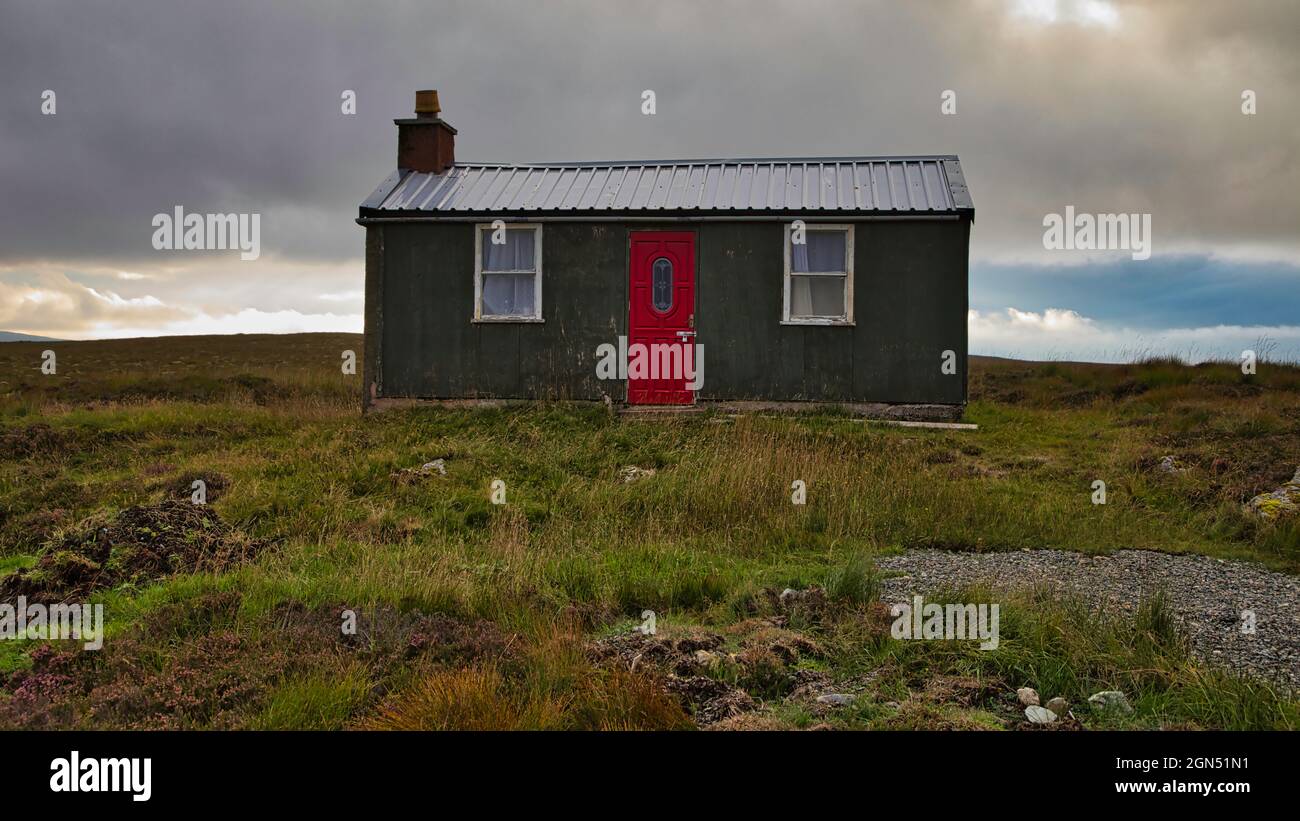 Ancien cottage abandonné sur l'île de Lewis Banque D'Images