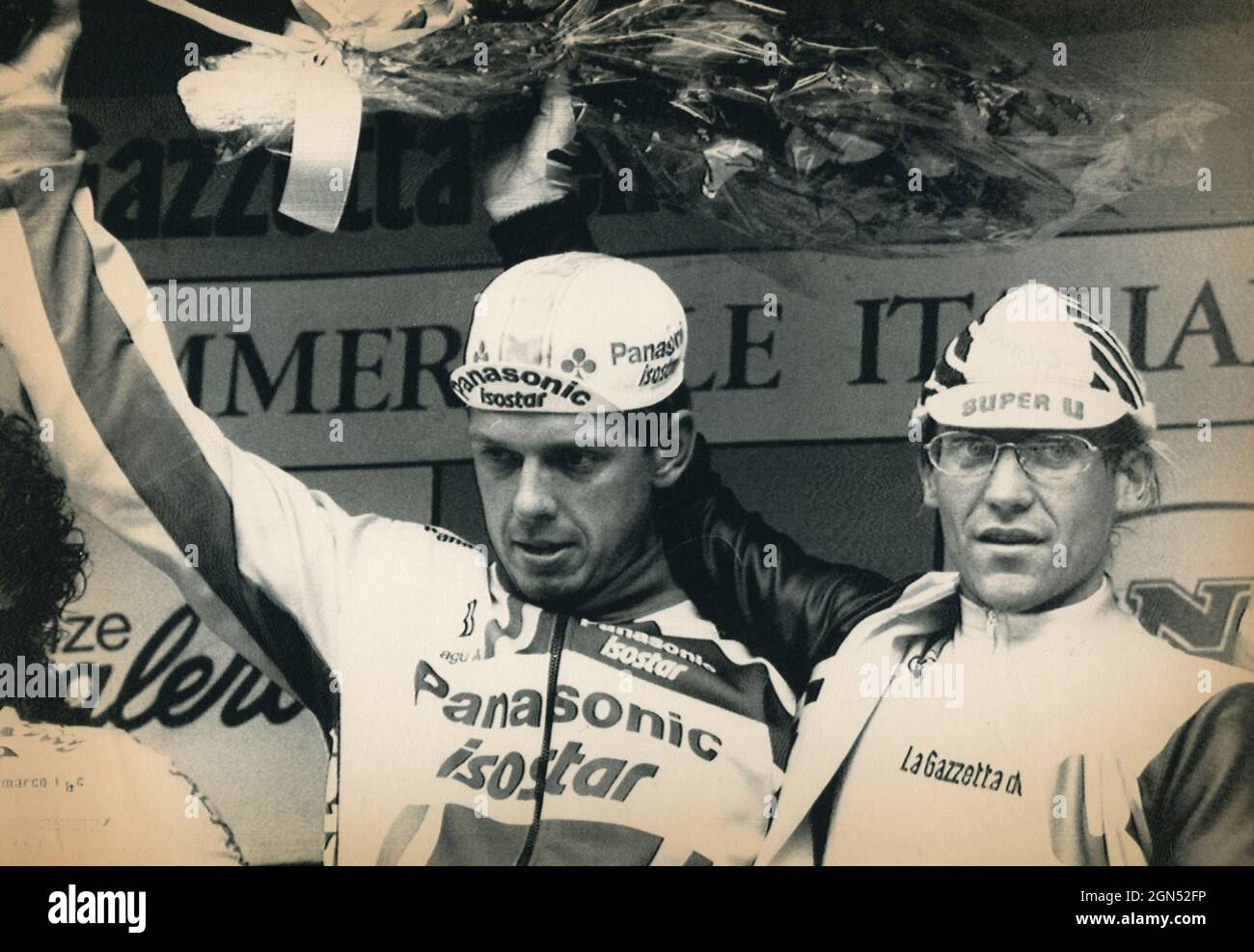 Le cycliste français Laurent Fignon (à droite), 1989 Banque D'Images