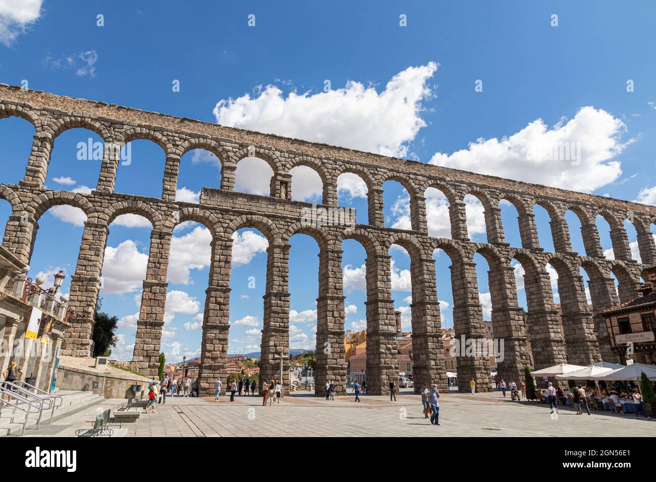 Ségovie, Espagne. L'Acueducto de Segovia, un aqueduc romain ou pont d'eau construit au 1er siècle après J.-C. Banque D'Images