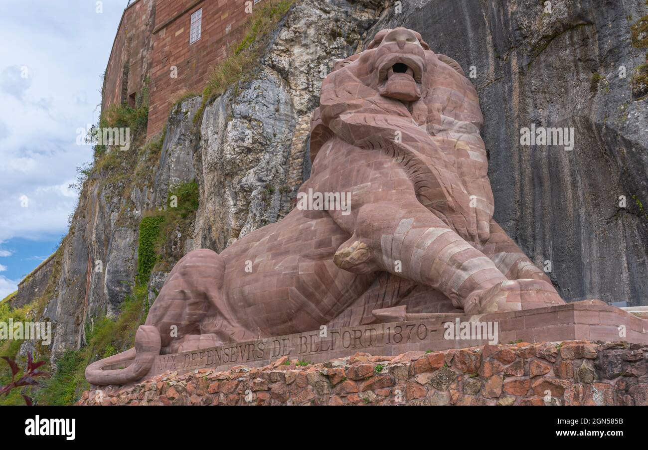 Belfort, France - 09 04 2021 : le Lion de Bartholdi Banque D'Images