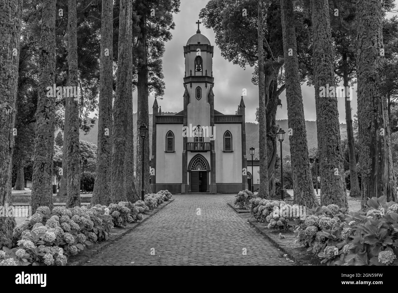 Église de Saint Nicolau, Sete Cidades Banque D'Images