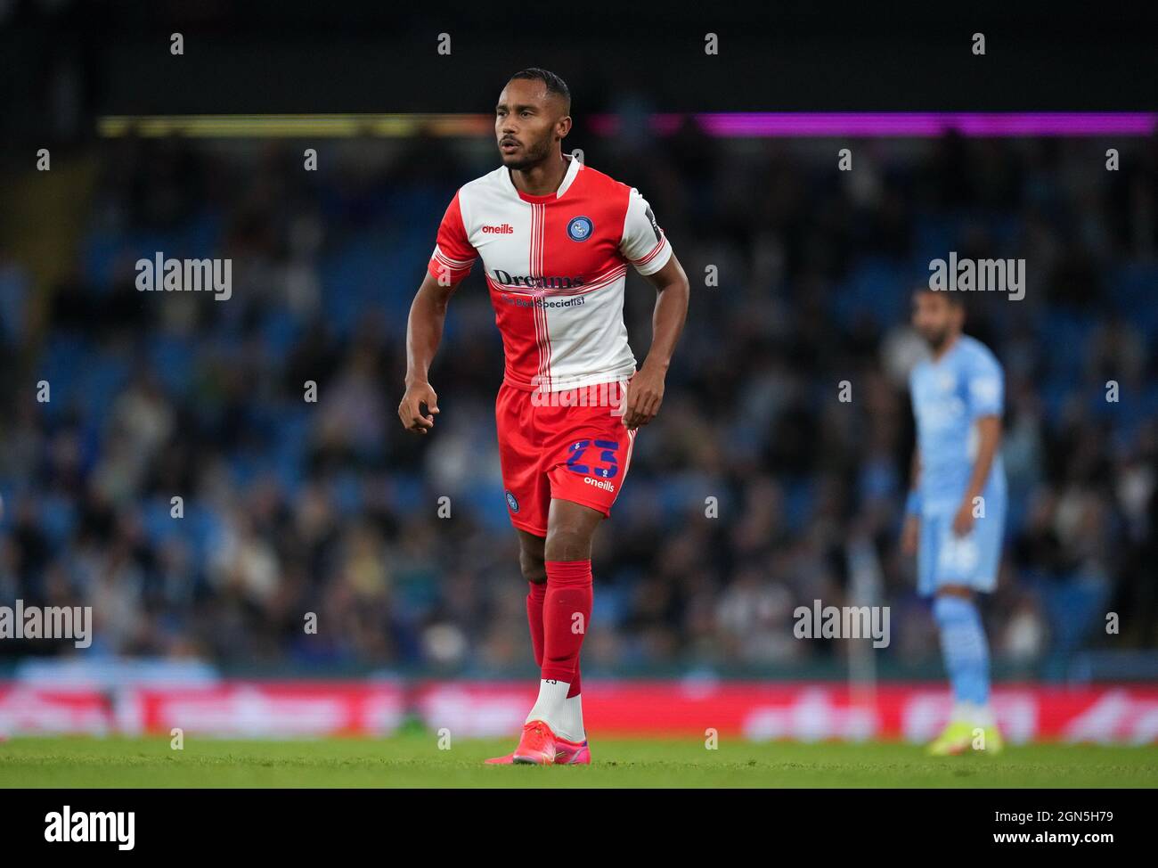 Manchester, Royaume-Uni. 21 septembre 2021. Jordan Obita de Wycombe Wanderers lors du match de la Carabao Cup entre Manchester City et Wycombe Wanderers au Etihad Stadium, Manchester, Angleterre, le 21 septembre 2021. Photo d'Andy Rowland. Crédit : Prime Media Images/Alamy Live News Banque D'Images